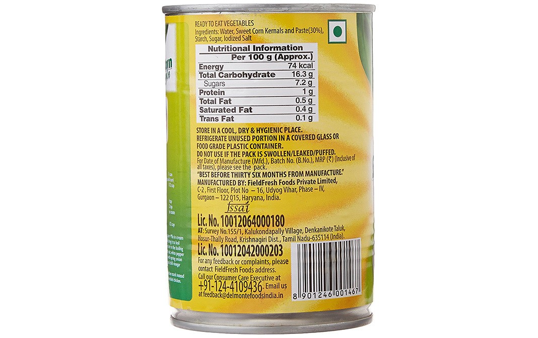 Del Monte Sweet Corn Cream Style   Tin  425 grams